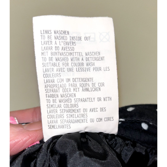 Pampolina Girls Black Skirt Sz 9 Red Floral White Polka Dots Velvet Trim Ruffles - Picture 6 of 9